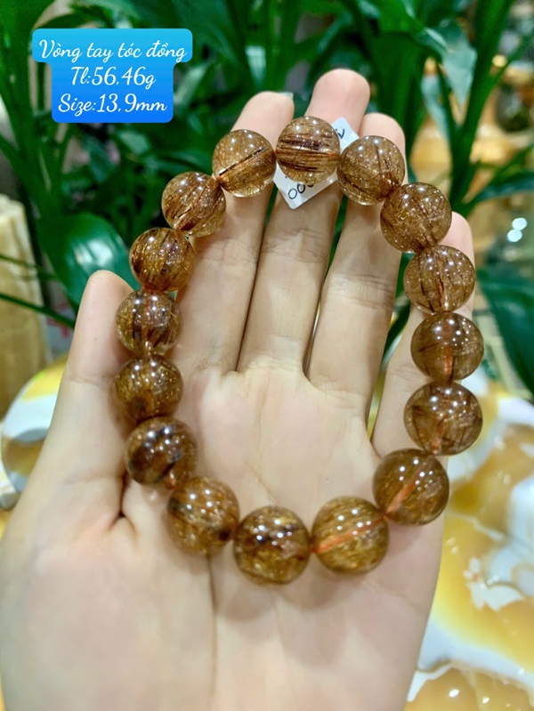 Vòng tay thạch anh tóc đồng 13,9ly