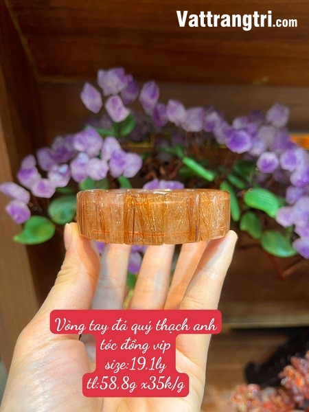Vòng tay thạch anh tóc đồng 19,1ly