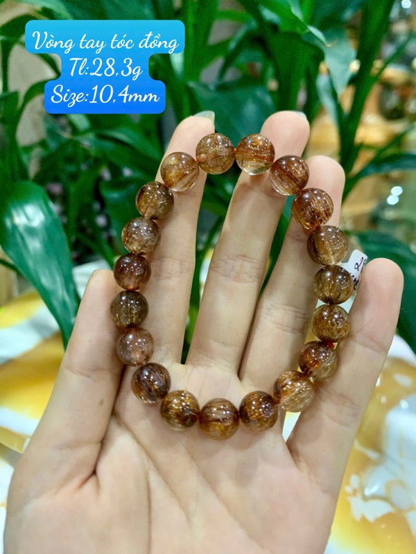 Vòng tay thạch anh tóc đồng vip 10,4ly