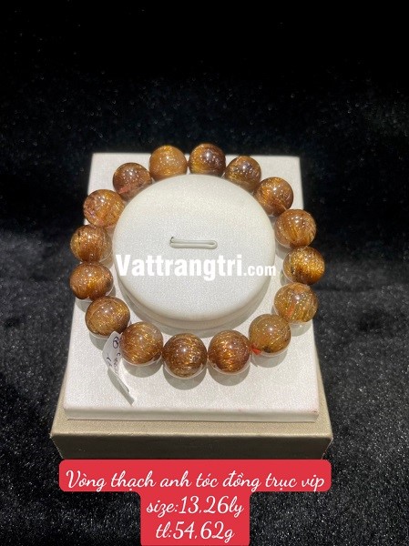 Vòng tay thạch anh tóc đồng vip 13.26ly