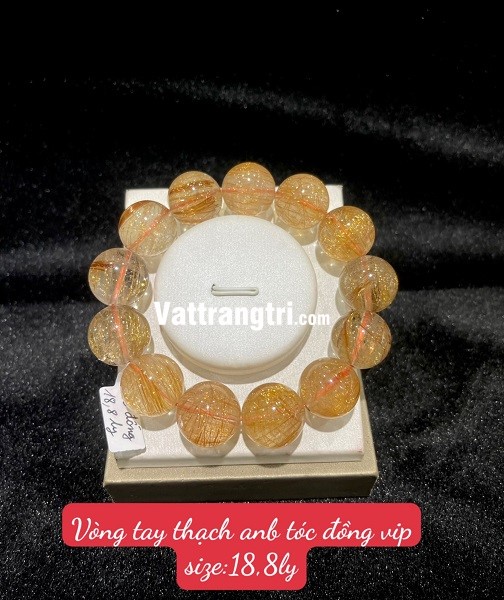 Vòng tay thạch anh tóc đồng vip 18.8ly