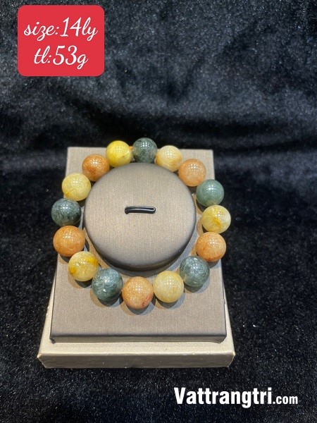 Vòng tay thạch anh tóc tam tài lộc