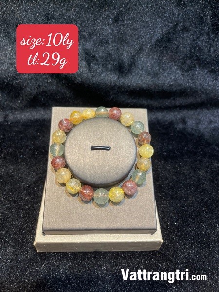 Vòng tay thạch anh tóc tam tài lộc