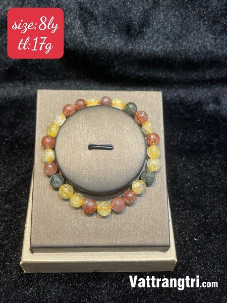 Vòng tay thạch anh tóc tam tài lộc