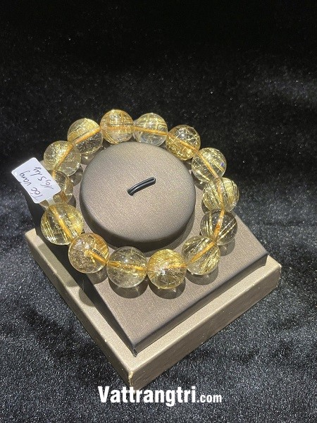 Vòng tay thạch anh tóc vàng vip 16.5ly