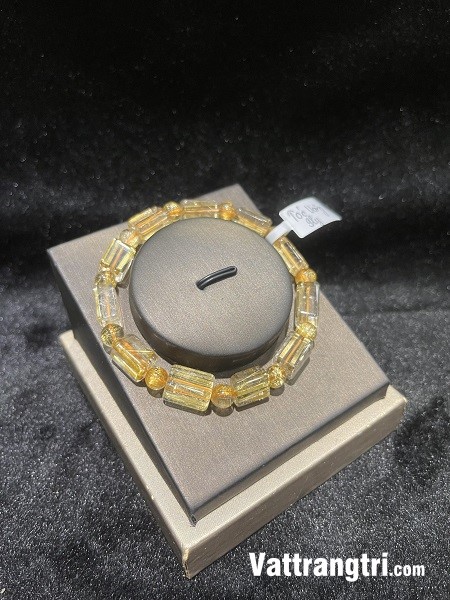 Vòng tay thạch anh tóc vàng vip 9ly