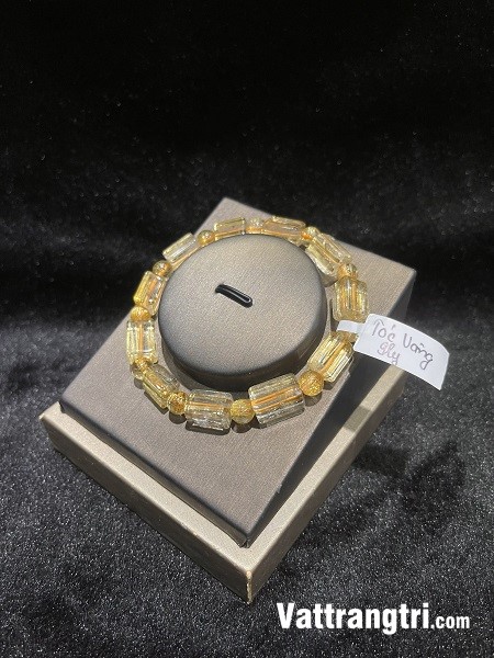 Vòng tay thạch anh tóc vàng vip 9ly