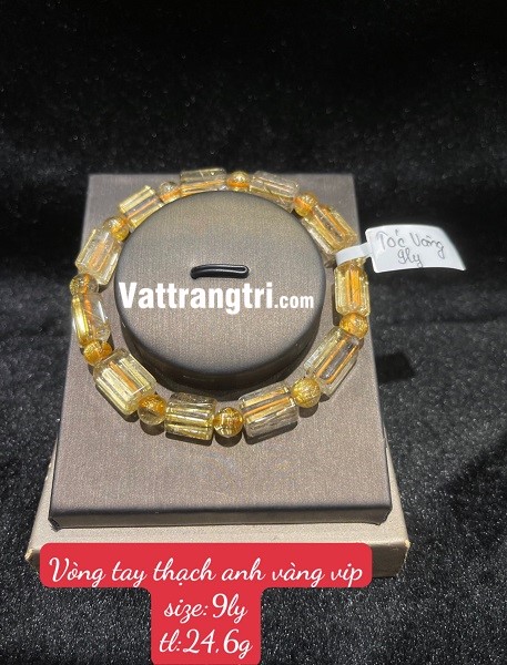 Vòng tay thạch anh tóc vàng vip 9ly