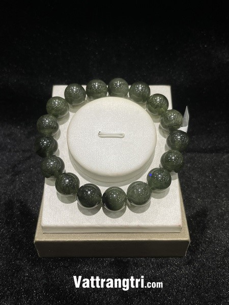 Vòng tay thạch anh tóc xanh vip 13.6ly