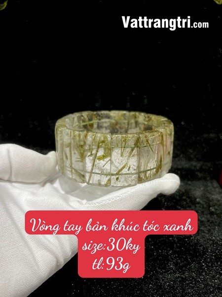 Vòng tay thạch anh tóc xanh bản khúc 30ly