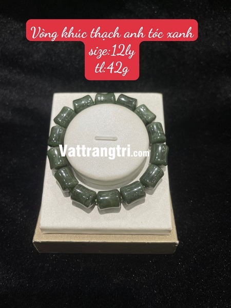 Vòng tay thạch anh tóc xanh khúc 12ly