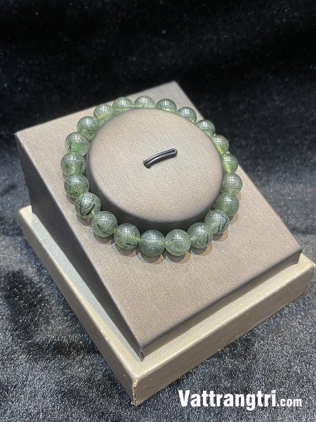 Vòng tay thạch anh tóc xanh tự nhiên 8-12ly