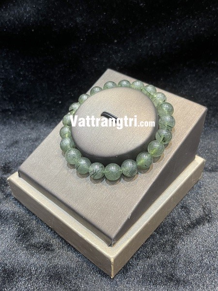 Vòng tay thạch anh tóc xanh tự nhiên 8-12ly