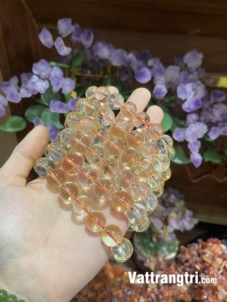 Vòng tay thạch anh vàng 7-16ly