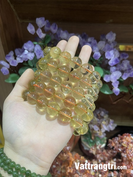 Vòng tay thạch anh vàng 7-16ly