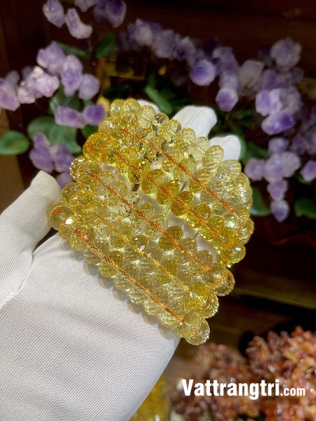 Vòng tay thạch anh vàng giác cúc 10ly