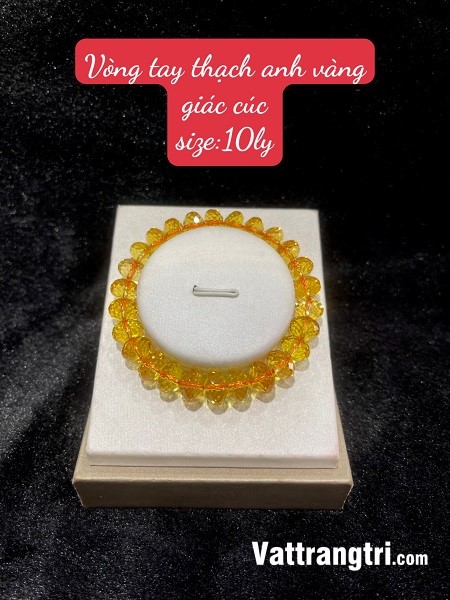 Vòng tay thạch anh vàng giác cúc 10ly