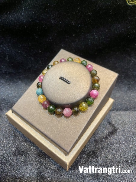 Vòng tay tourmaline vip đa sắc 8ly