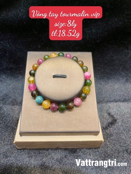 Vòng tay tourmaline vip đa sắc 8ly