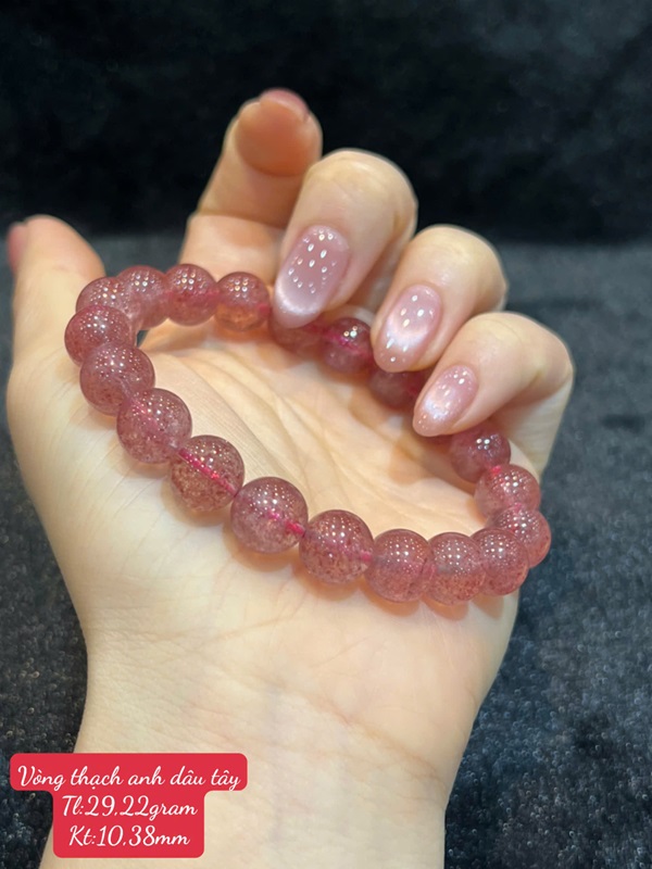 Vòng thạch anh dâu tây 10ly