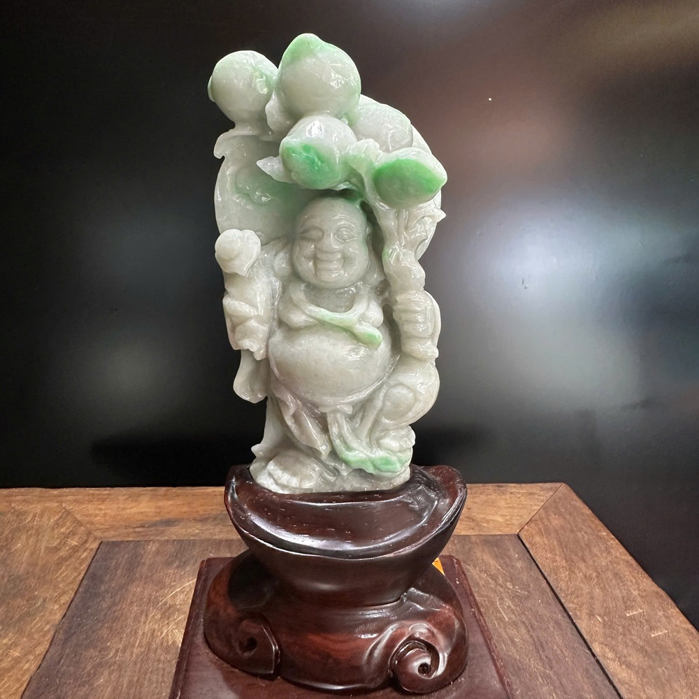 Thần tài di lặc ngọc phỉ thuý (Kèm Giấy Kiểm Định)