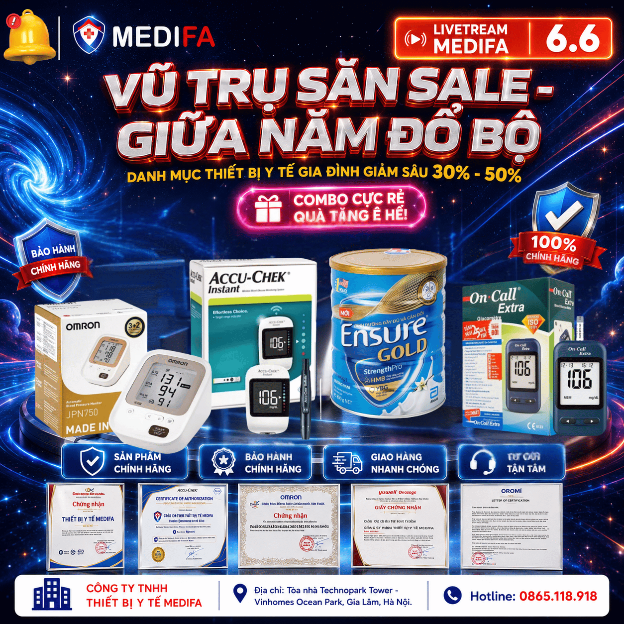 6.6 Siêu Sale Giữa Năm: Bùng Nổ Ưu Đãi Thiết Bị Y Tế Chính Hãng Tại MEDIFA