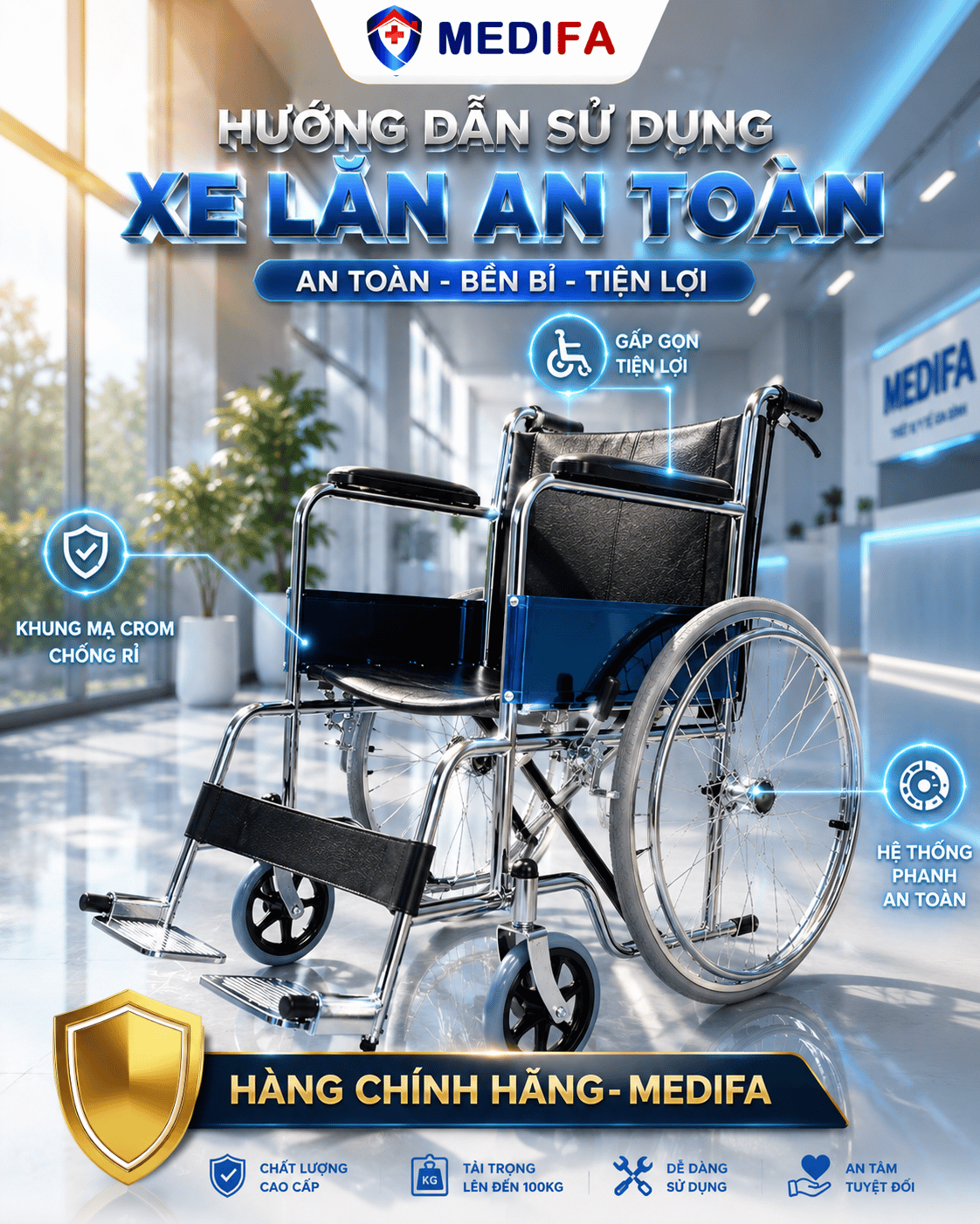 Hướng Dẫn Gia Đình Hỗ Trợ Người Bệnh Sử Dụng Xe Lăn Hiệu Quả Và An Toàn