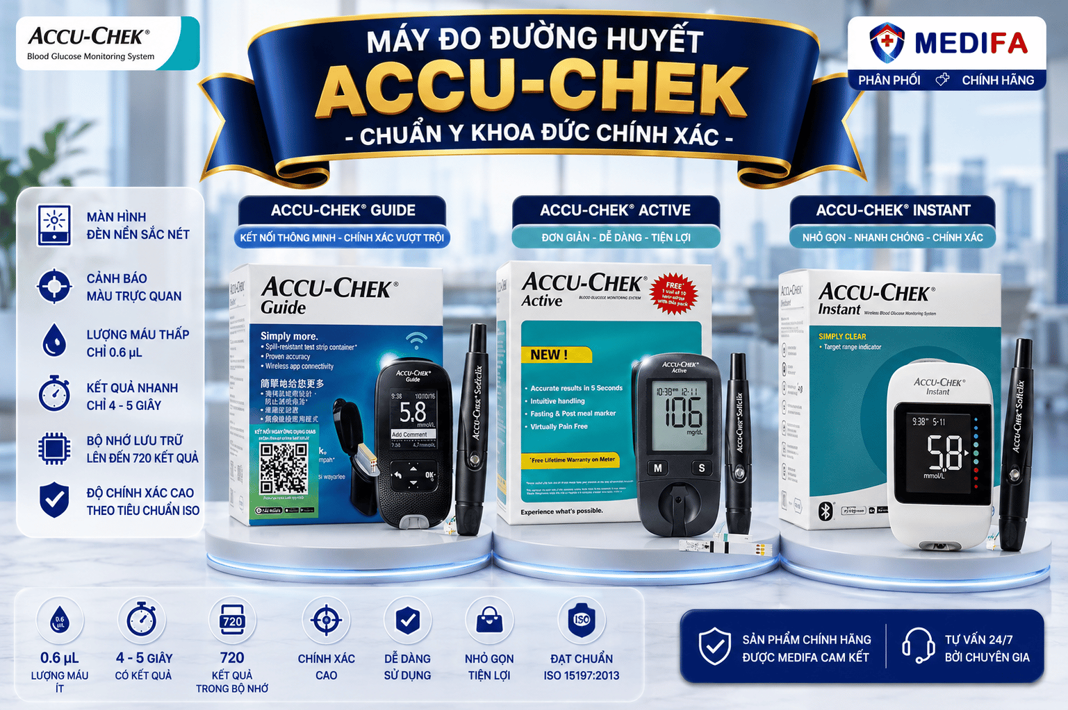 Cẩm Nang Đo Đường Huyết - Dòng máy Accu-Chek : Cách Dùng Tiêu Chuẩn Và Bảng Tra Cứu Mã Lỗi Chuẩn Hãng