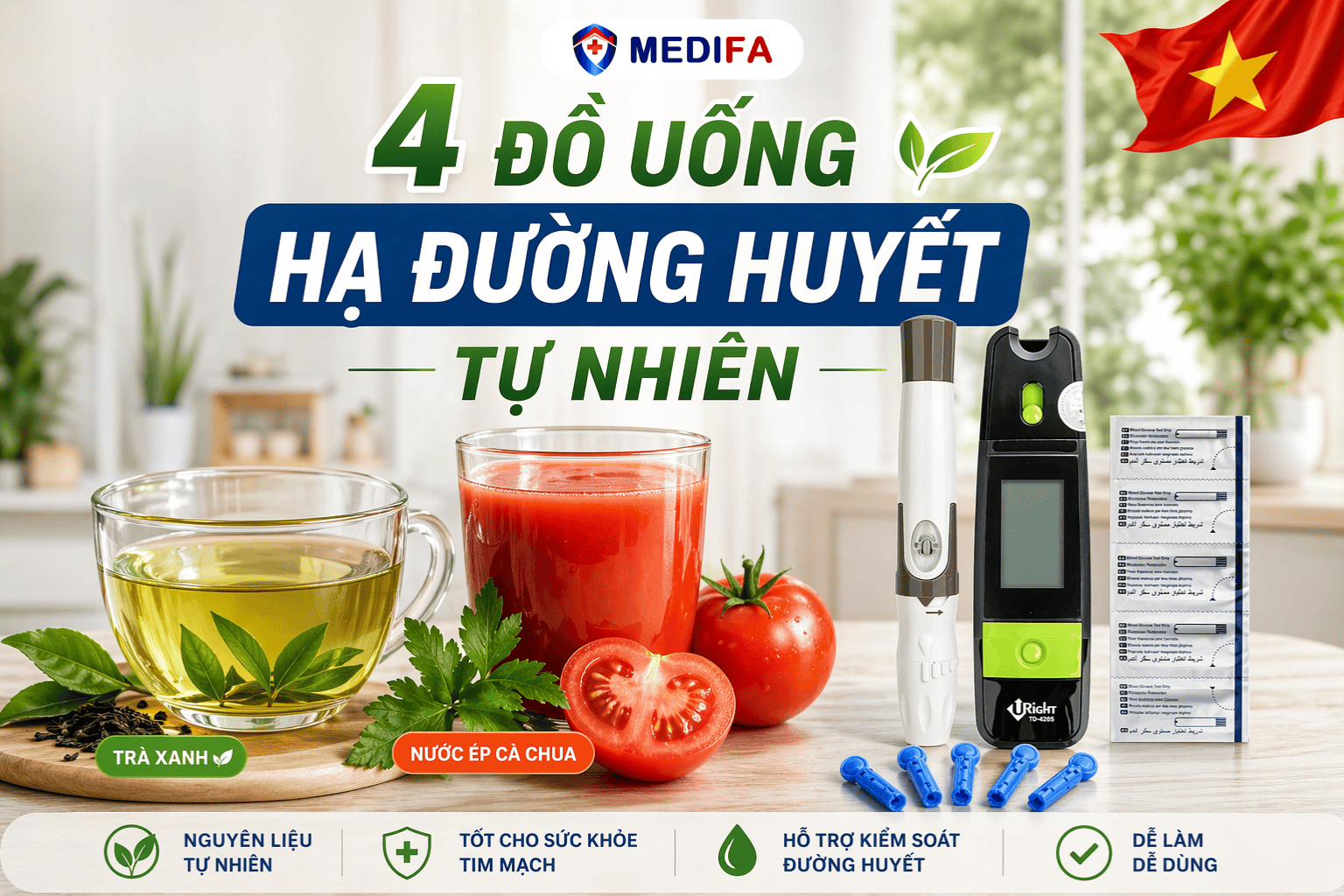 Sự Thật Đáng Kinh Ngạc: 4 Loại Đồ Uống Giúp Hạ Đường Huyết Tự Nhiên - Lựa Chọn Sáng Giá Nhất Cho Người Sống Khỏe Chủ Động