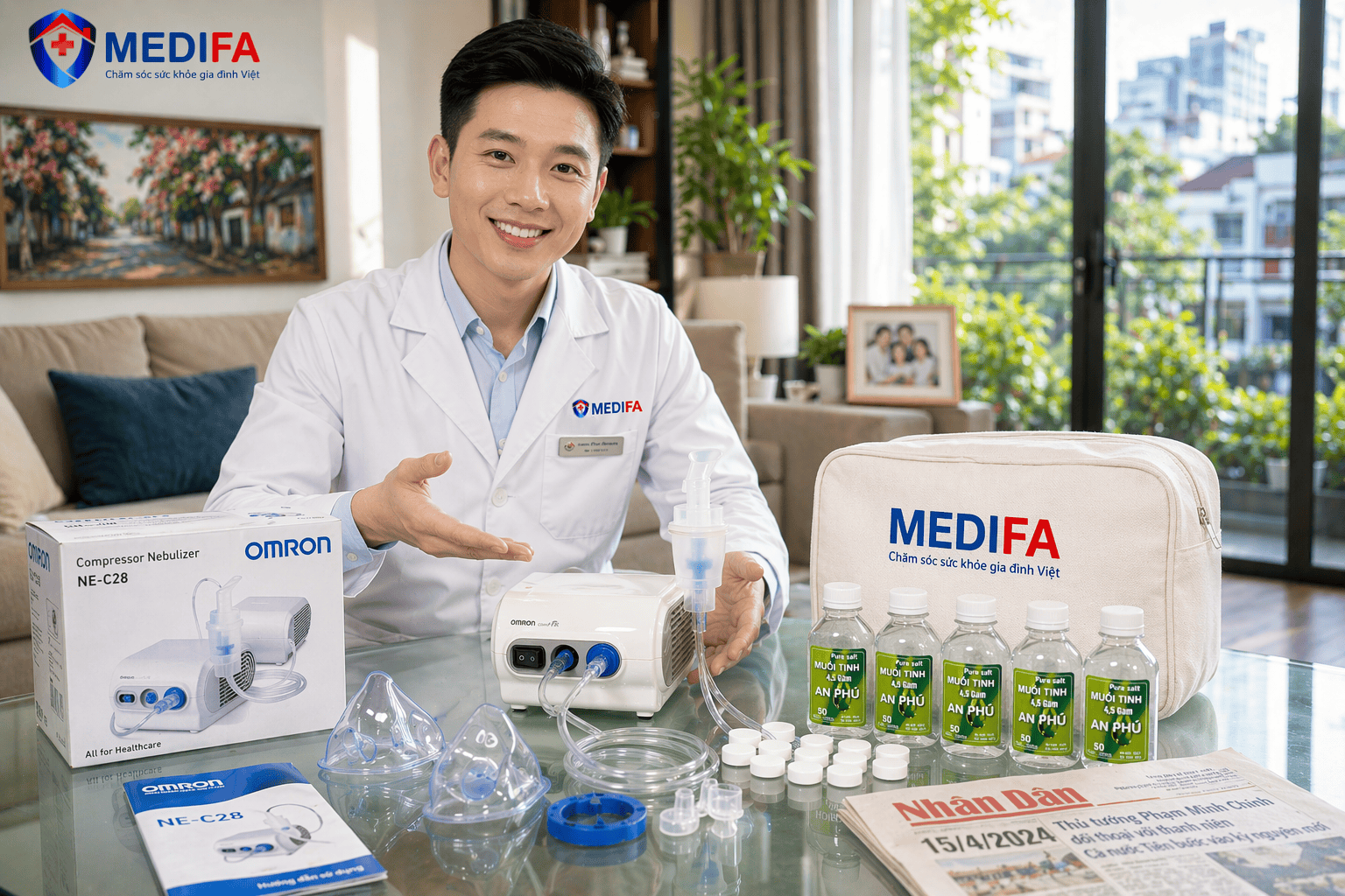 Đại Tiệc Quà Tặng 15/04: Mua Máy Xông Tặng Muối – Săn Deal Omron Nhận Túi Vải Cao Cấp