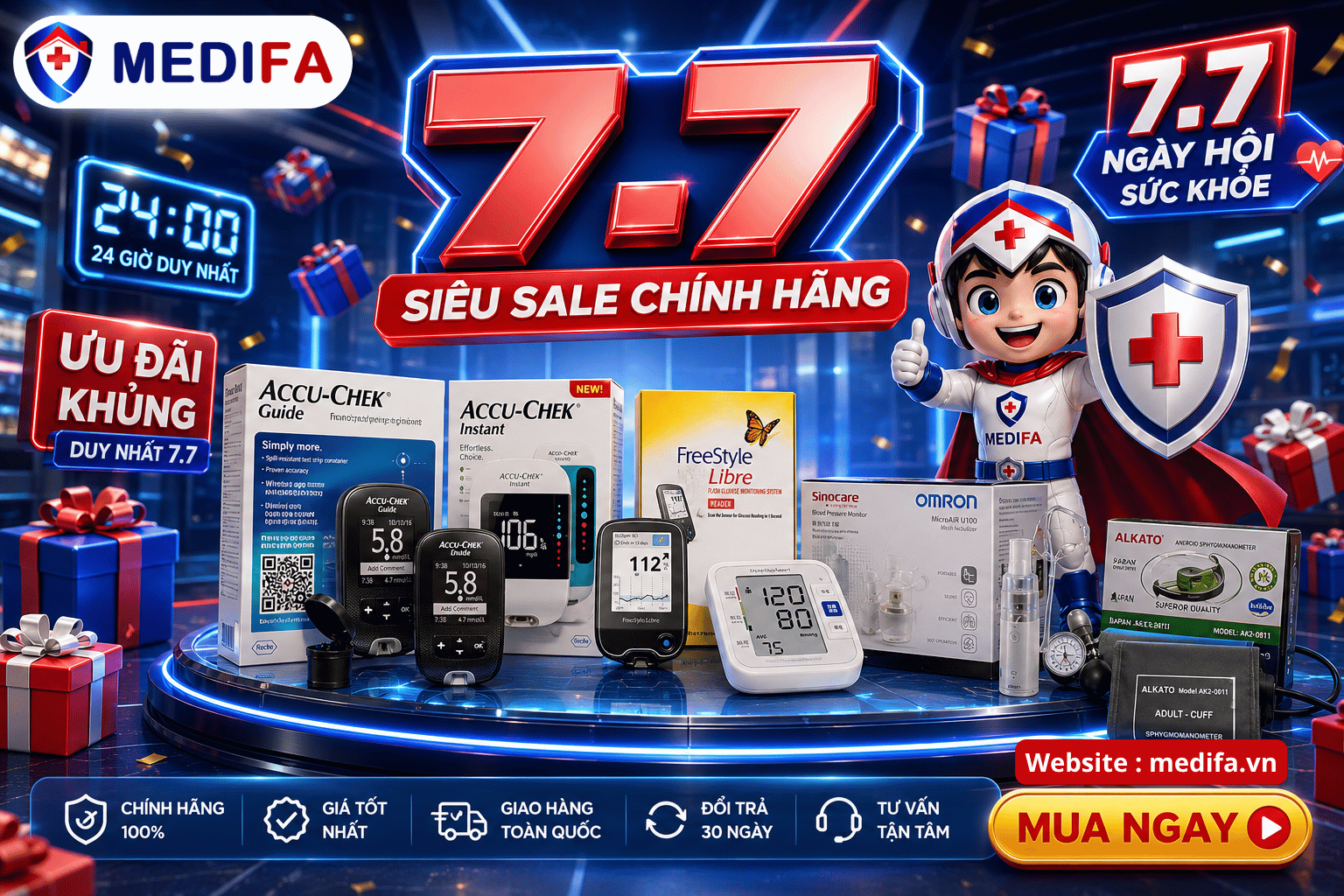 24 Giờ Nữa: Đại Tiệc Sale 7.7 Chính Thức Bùng Nổ Trên Toàn Hệ Thống MEDIFA.VN