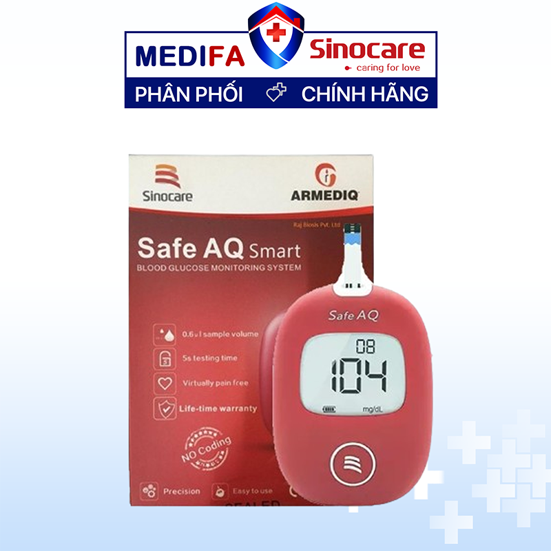 Máy đo đường huyết Sinocare Safe AQ Smart (Mmol/L) - không kèm que