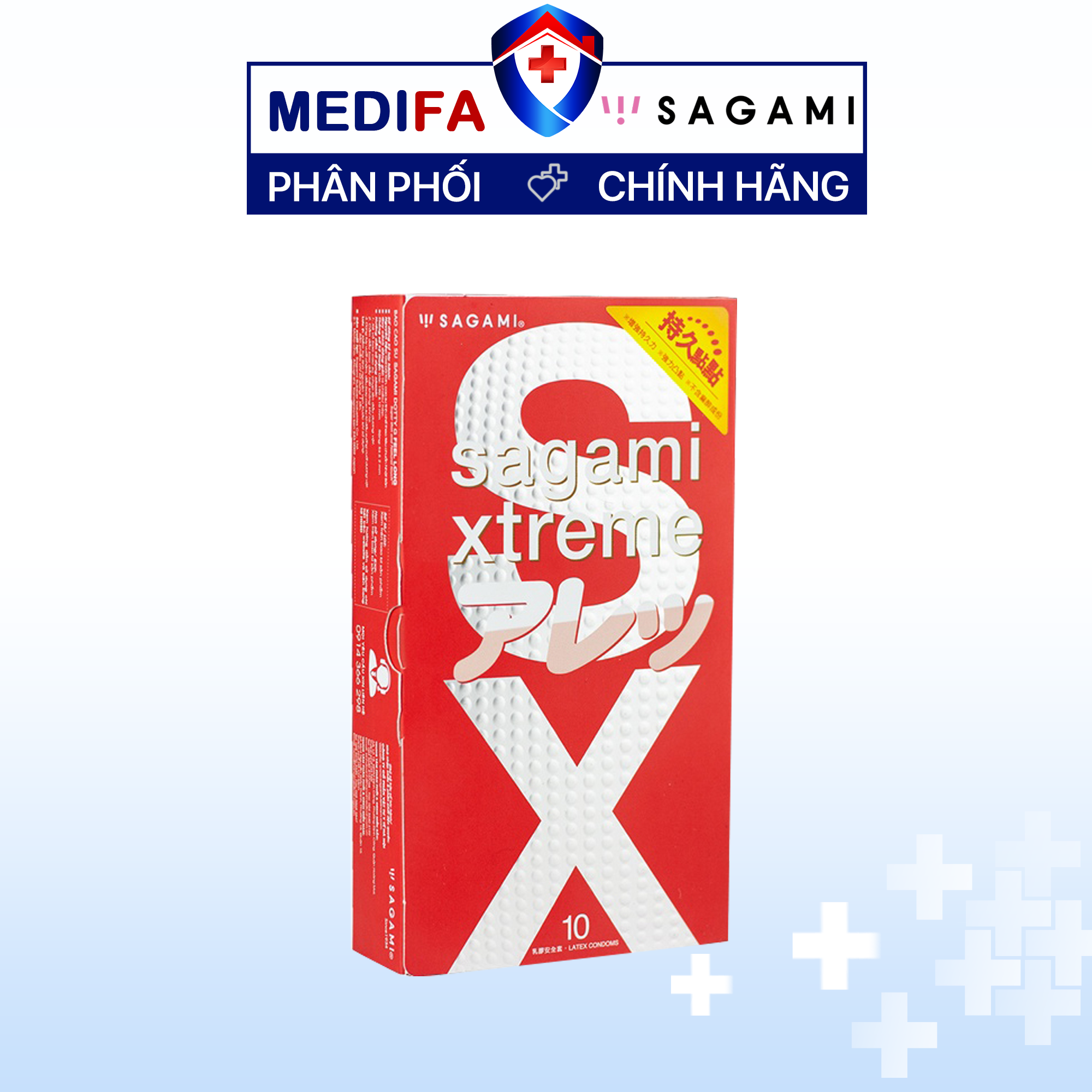 Hộp 10 chiếc bao cao su Sagami Extreme Feel Long