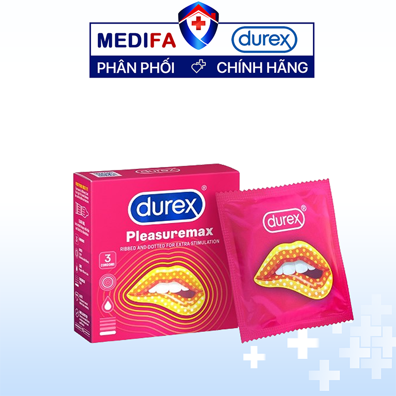 Hộp 3 chiếc bao cao su Durex Pleasuremax