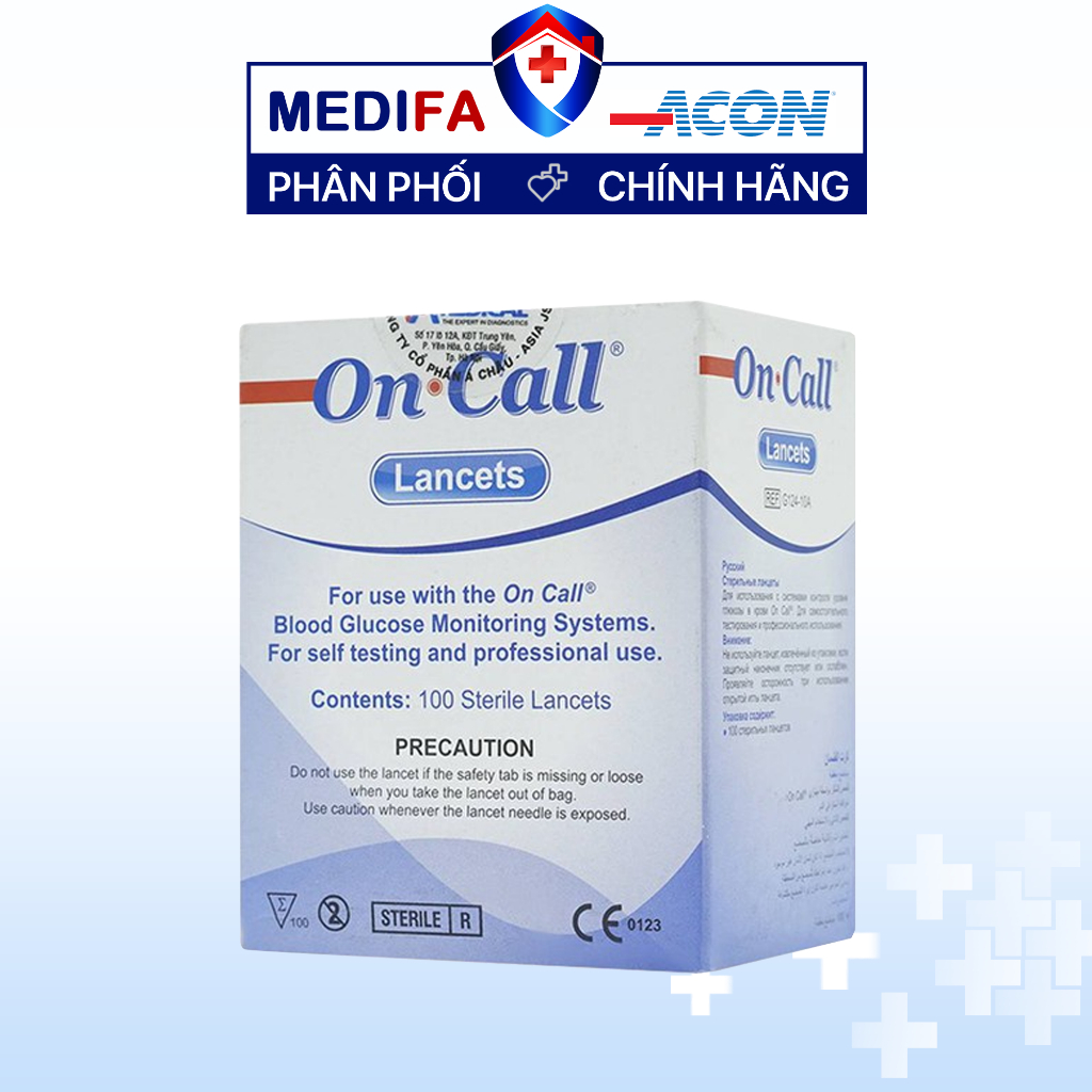 Hộp 100 kim chích máu đường huyết On Call®