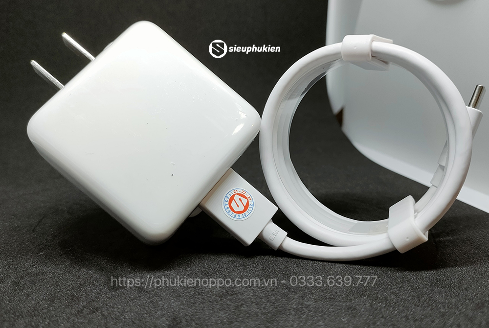 Bộ Sạc Nhanh Oppo VOOC 3.0 - Công suất 20W - Cáp sạc VOOC USB-C (Xanh)