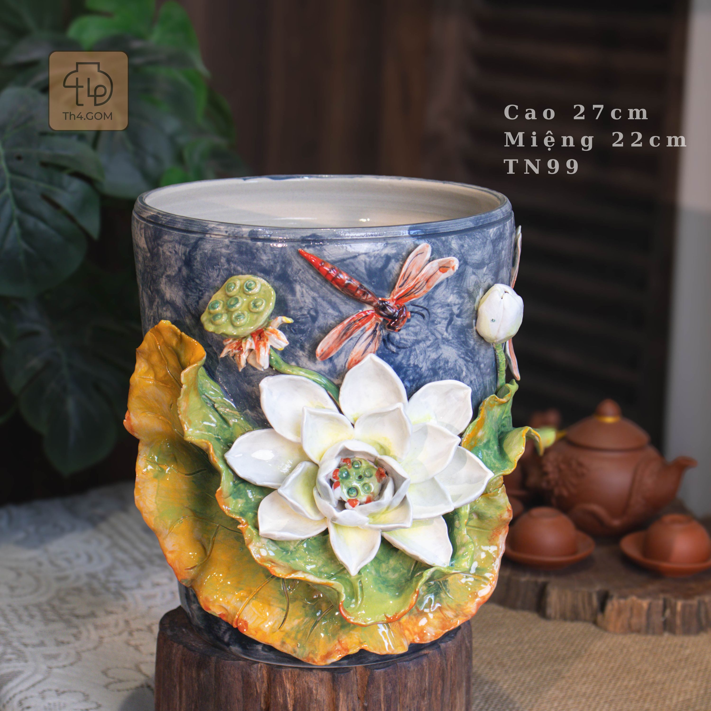Xô Đắp Bạch Liên Hoa Vuốt Tay Độc Bản - TN99