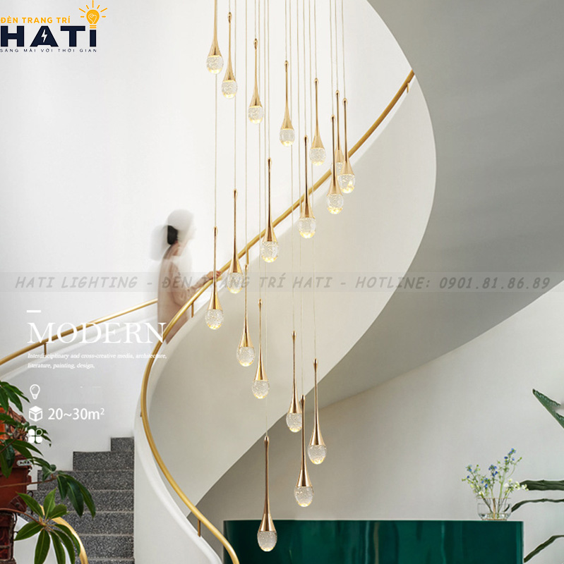 Kinh nghiệm lựa chọn đèn thả trang trí giếng trời