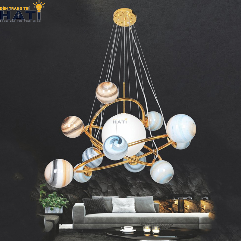 Đèn thả mặt trăng trang trí phòng ngủ đẹp mê hồn về đêm