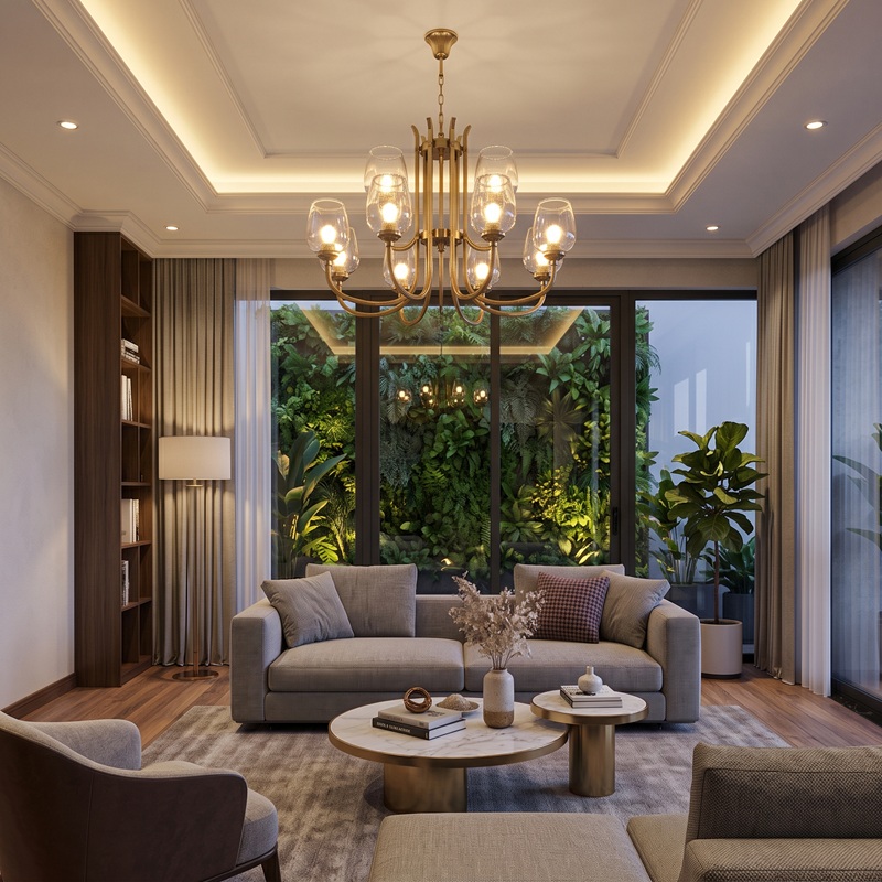 Kích Thước Đèn Chùm Phòng Khách Bao Nhiêu Là Chuẩn Cho Nhà Phố?