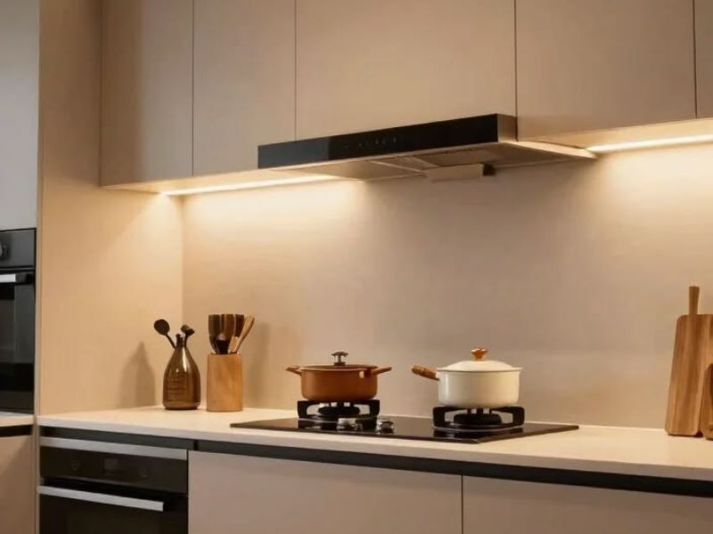 Thanh nhôm profile lắp đèn led trang trí gầm tủ bếp tản quang chống chói