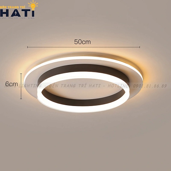 Đèn led ốp trần ban công hình tròn với 2 tầng ánh sáng mang đến sự hiện đại, tinh tế