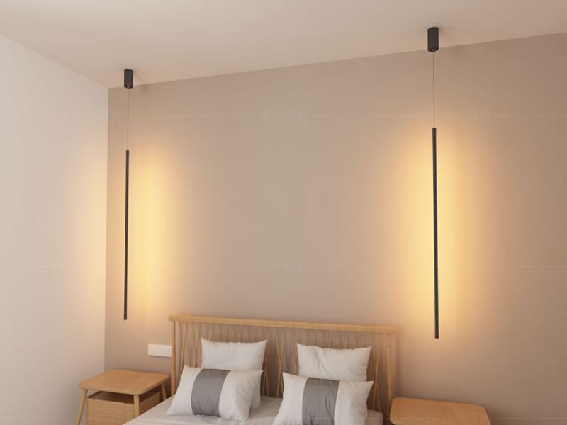 Mẫu đèn thả đầu giường và đèn tường trang trí phòng ngủ thanh lịch