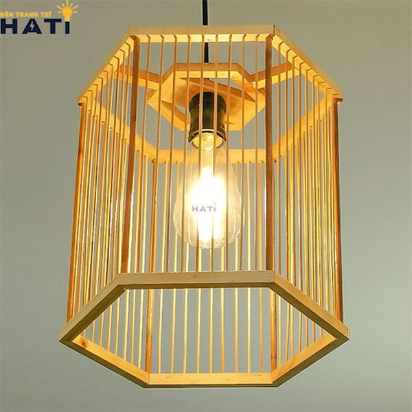 Đèn thả mây tre phòng khách