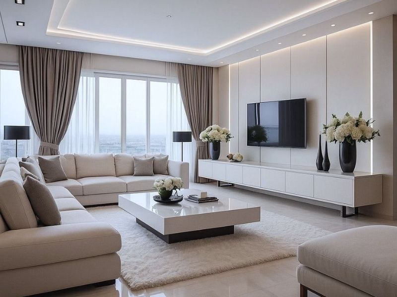 Bố trí đèn trang trí căn hộ chung cư hiện đại hài hòa không gian mở liên thông