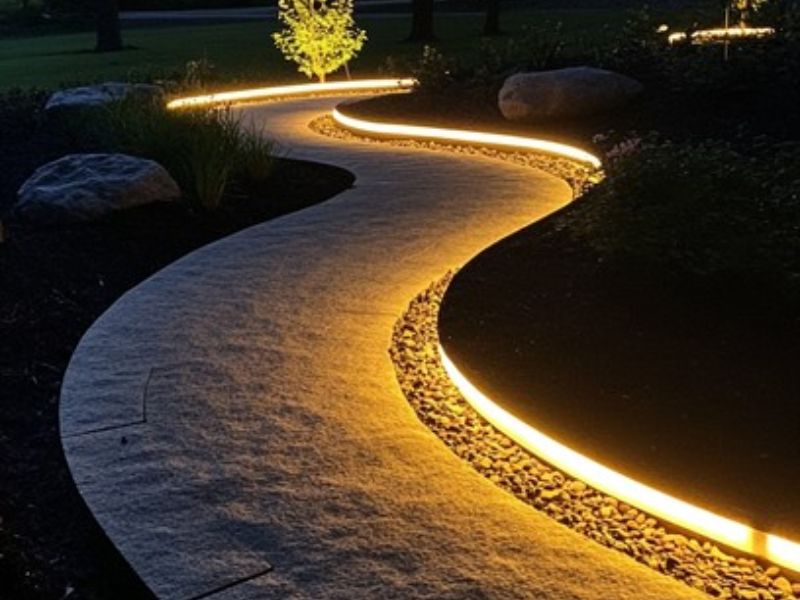 Tiểu cảnh mặt trăng bằng đèn LED neon trang trí bàn trà Trung Thu