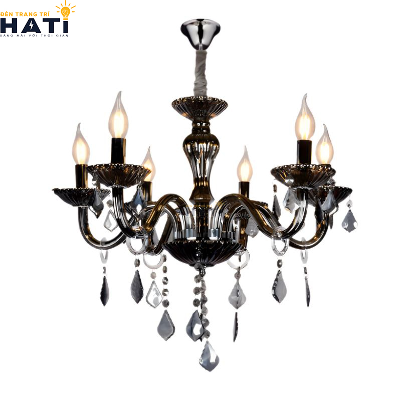Khớp nối ngàm ren cơ khí CNC và tay uốn lượn đèn chùm tân cổ điển Tical 6 bóng giữ độ cân bằng tĩnh vững chãi tuyệt đối cho toàn bộ giàn đèn
