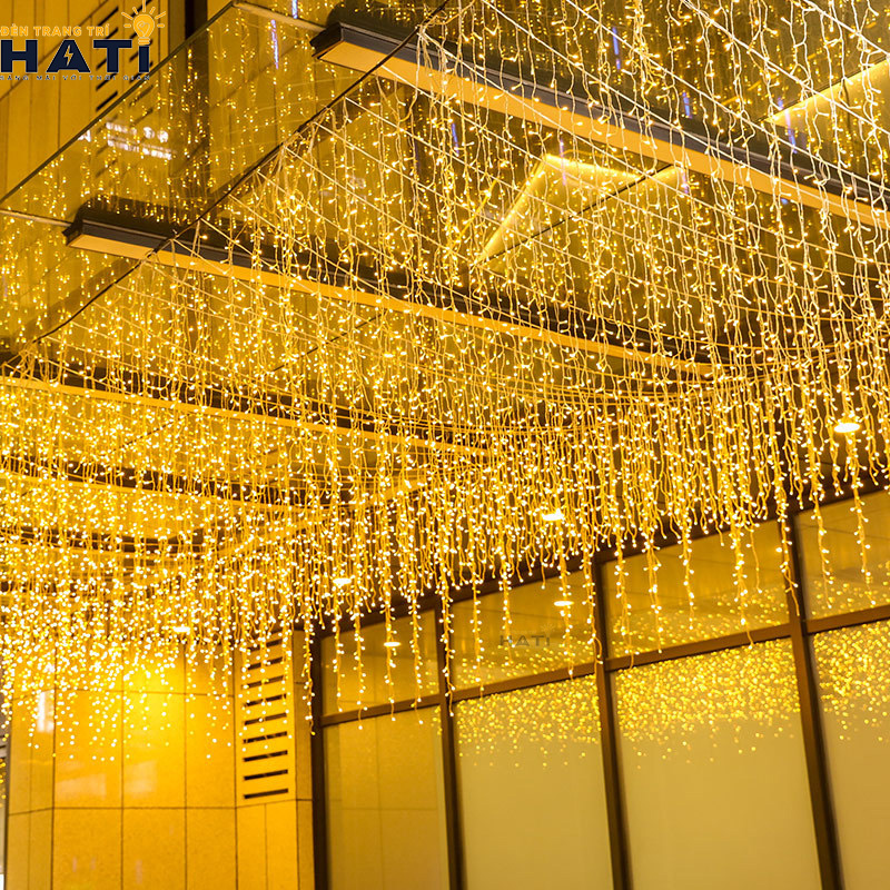 Dây đèn rèm led chớp nháy dạng mưa rơi sợi ngắn