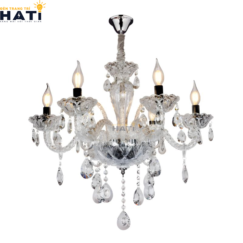 Khớp nối ngàm ren cơ khí CNC và tay uốn lượn đèn chùm tân cổ điển Respon 6 bóng giữ độ cân bằng tĩnh vững chãi tuyệt đối cho toàn bộ giàn đèn