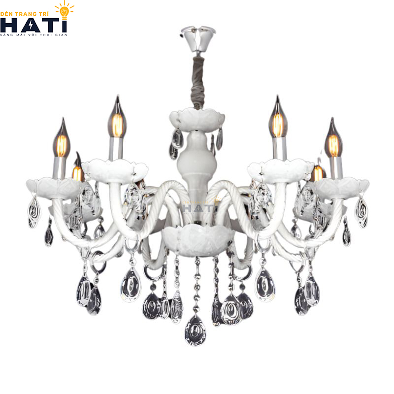 Khớp nối ngàm ren cơ khí CNC và tay uốn lượn đèn chùm tân cổ điển Prac 8 bóng giữ độ cân bằng tĩnh vững chãi tuyệt đối cho toàn bộ giàn đèn
